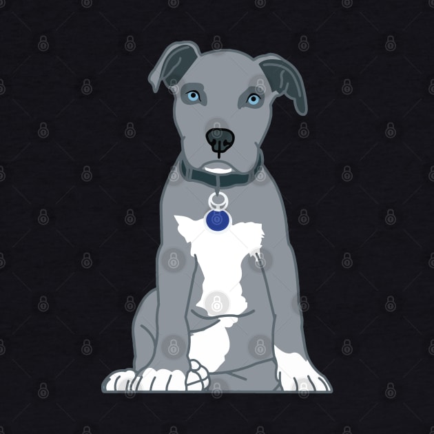 Pitbull Grey Staffordshire Terrier by Rosemarie Guieb Designs